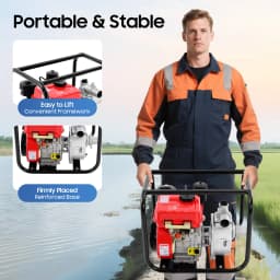 7.5hp 210cc 4-Stroke Diesel Engine Water Pump Air Cooled Single Cylinder 110gpm Flow Water Transfer Pump 2 Inch Water Pump for Farm Irrigation Drainage