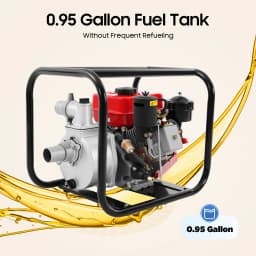 7.5hp 210cc 4-Stroke Diesel Engine Water Pump Air Cooled Single Cylinder 110gpm Flow Water Transfer Pump 2 Inch Water Pump for Farm Irrigation Drainage