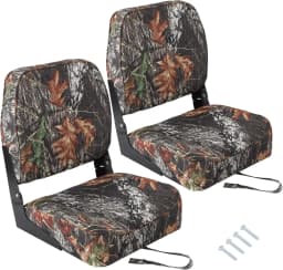 2 Pack Boat Seats, Low Back Folding Boat Seats, Fishing Boat Chairs With Thick Sponge Padding, Hinge & Fold-Down Design for Speedboat, Canoe, Sightseeing Boats