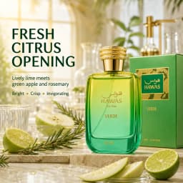 Armaf Hawas Verde for Him Eau de Parfum 100ml Fresh Citrus Green Apple Rosemary Patchouli Amber Men’s Fragrance Single Bottle