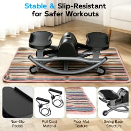 Swing Stepper Machine Intelligent Non-Slip For Exercise Twist Stair Stepper Trainer Full Body Workout 220 lbs with Digital Display Resistance Bands & Floor Mat for Men & Women Fat Burning & Body Shaping