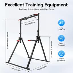 Triangular Pull Up Station Adjustable Height Pull Up Bar Gym Dip Bar Power Tower Workout Dip Station Chin Up Bar for Home Gym Equipment