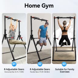 Triangular Pull Up Station Adjustable Height Pull Up Bar Gym Dip Bar Power Tower Workout Dip Station Chin Up Bar for Home Gym Equipment
