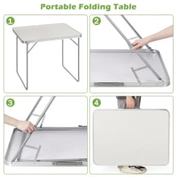 Folding Table, Portable Picnic Camping Table with Handle for Outdoor Indoor Yard