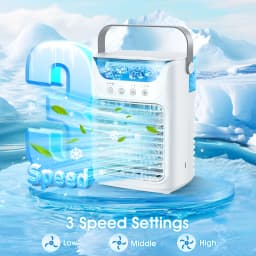 Portable Humidifier Cooling Fan Air Conditioner Desktop Fan Water Tank Small Air Cooling Fan for Home Bedroom Small Personal Fan