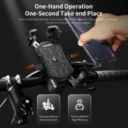 TOSUOD Bike Handlebar Phone Holder Automatic Locking One-Button Opening And Closing Bicycle Mobile Phone Stand