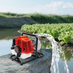 2-Stroke Gasoline Engine Pump,1.25KW High Power & 35.66GPM for Irrigation/Drainage,Fuel-Efficient 98.4ft Lift, Portable Design