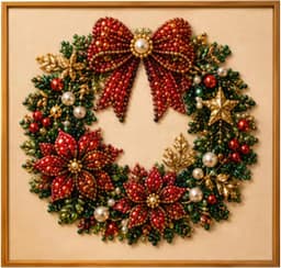 DIY Christmas Pearl Diamond Painting Art Kit, Christmas Pearl Art Kits for Adults & Beginner, 3D Diamond Art for Home Wall Decor