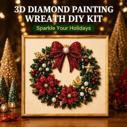 DIY Christmas Pearl Diamond Painting Art Kit, Christmas Pearl Art Kits for Adults & Beginner, 3D Diamond Art for Home Wall Decor