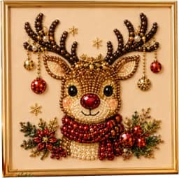 DIY Christmas Pearl Diamond Painting Art Kit, Christmas Pearl Art Kits for Adults & Beginner, 3D Diamond Art for Home Wall Decor