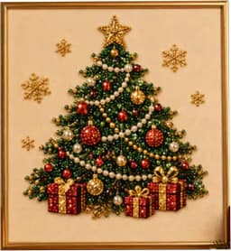 DIY Christmas Pearl Diamond Painting Art Kit, Christmas Pearl Art Kits for Adults & Beginner, 3D Diamond Art for Home Wall Decor