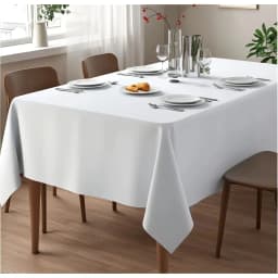 6 Pack White Table Cloths 60 X 102 Inch, for 6ft Rectangle Tables, Polyester Covers for Dining, Wedding, Party, Banquet And Camping,For Halloween and Christmas