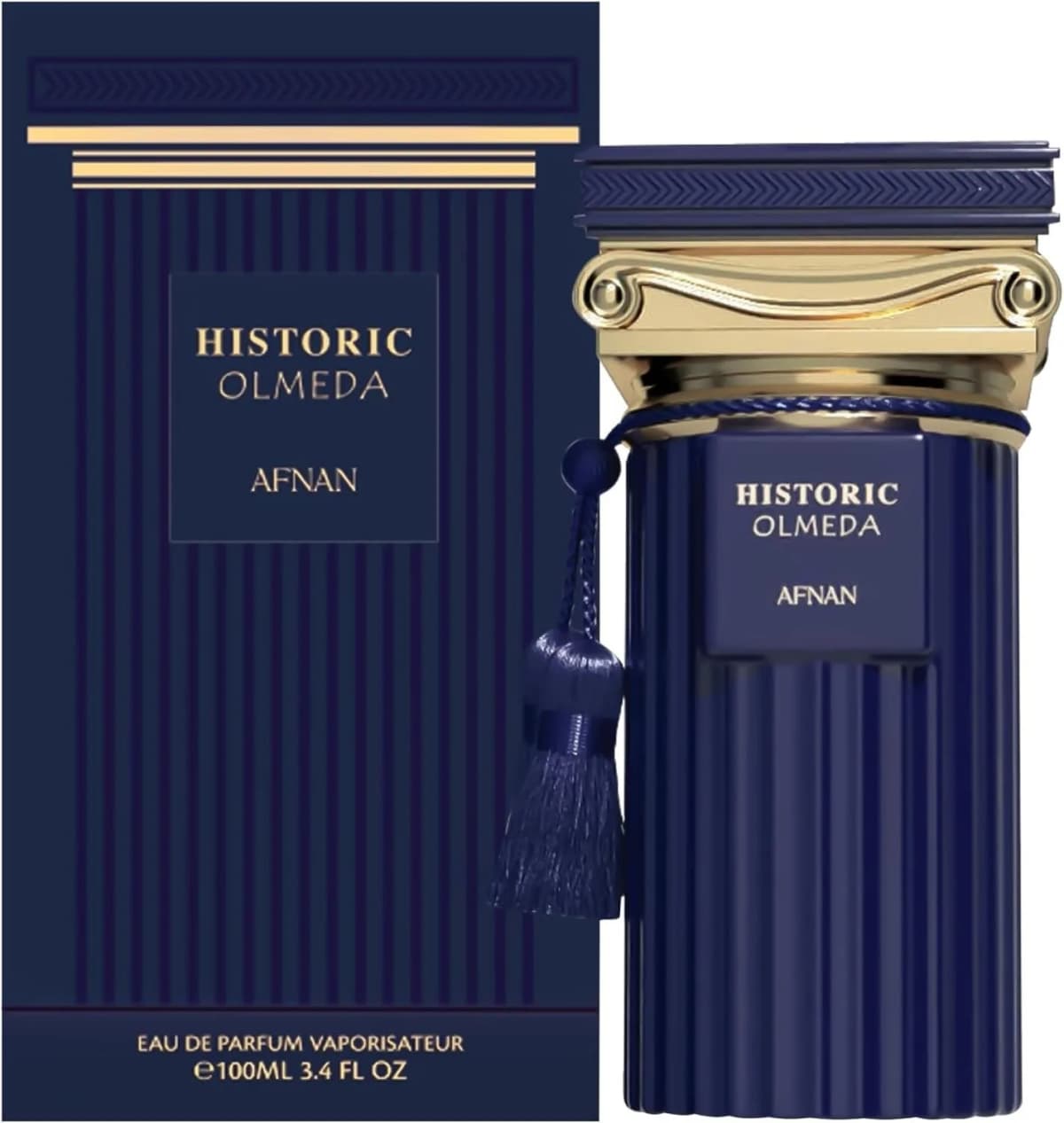 Afnan Historic Olmeda Eau De Parfum Spray for Men, Pink Pepper, Cedar, Patchouli, 3.4 Oz - Making Ldeal for the Discerning Gentleman.