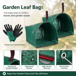 2 Pack Reusable Yard Waste Bags With Gloves, 40/53/72 Gallon Self Standing Open Top Leaf Bags For Lawn Garden Debris Cleanup