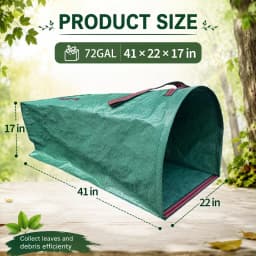 2 Pack Reusable Yard Waste Bags With Gloves, 40/53/72 Gallon Self Standing Open Top Leaf Bags For Lawn Garden Debris Cleanup