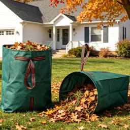 2 Pack Reusable Yard Waste Bags With Gloves, 40/53/72 Gallon Self Standing Open Top Leaf Bags For Lawn Garden Debris Cleanup