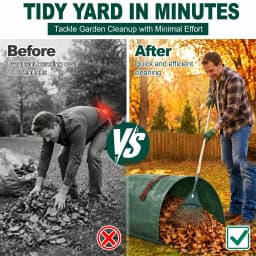 2 Pack Reusable Yard Waste Bags With Gloves, 40/53/72 Gallon Self Standing Open Top Leaf Bags For Lawn Garden Debris Cleanup