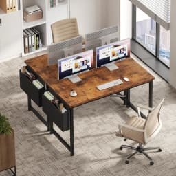 MCQ 47 Inch with Storage Bag Standing Office Computer Desk X-Shaped Sturdy Metal Frame and Compact Modern Design with Gaming Writing Work and Study Desk for Home Office
