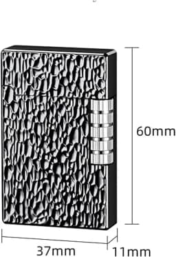 Metal Side-Sliding, Wheel-Type flip-top Lighter, Hand-Carved Butane Lighter, Suitable for Candles and Camping (Fuel-Free).