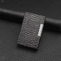 Metal Side-Sliding, Wheel-Type flip-top Lighter, Hand-Carved Butane Lighter, Suitable for Candles and Camping (Fuel-Free).