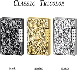 Metal Side-Sliding, Wheel-Type flip-top Lighter, Hand-Carved Butane Lighter, Suitable for Candles and Camping (Fuel-Free).