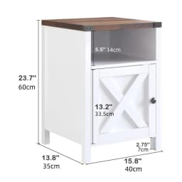 1pc Farmhouse Nightstand, Side Table, End Table with Barn Door And Shelf, Narrow Entryway Table, Rustic Modern Bed Night Stand for Bedroom, Living Room, Modern Living Room Decor, Navy Blue/Grey/White/Oak/Light Oak/Black, 23.7"*15.8"