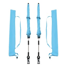 2-Pack Canopy Umbrellas with Clamp, 360° Adjustable Beach Chair Umbrella, 47.2in Arc with 8 Ribs for Wheelchair Patio Golf Cart