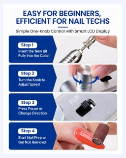 Makartt 35000RPM Nail Drill Cordless Electric Manicure Pedicure Kit Professional E File for Acrylic Gel Nails with Drill Bits
