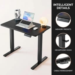 32x19 Inch Small Electric Standing Desk, Adjustable, 176 Lbs CapacityVV, RVoundVners, WheVV.5 Inch Height