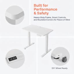 32x19 Inch Small Electric Standing Desk, Adjustable, 176 Lbs CapacityVV, RVoundVners, WheVV.5 Inch Height
