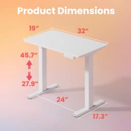 32x19 Inch Small Electric Standing Desk, Adjustable, 176 Lbs CapacityVV, RVoundVners, WheVV.5 Inch Height