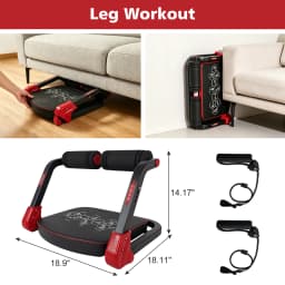 Ab Core Trainer Abdominal Machine For Home Gym With Resistance Bands Red