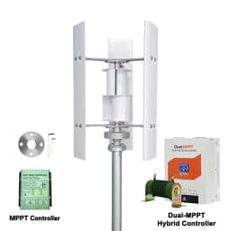Small Windmill 12/24V 3000W Vertical Wind Turbine Generator Kit with Wind-Solar Hybrid Controller Household Free Energy