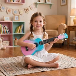 MUSTAR Soprano Ukulele, 21 Inch Basswood Ukulele for Beginners, Ukuleles Kit With Gig Bag, Strap, Picks, Cloth, Sticker, Christmas Ukulele Gift for Adults Teenagers