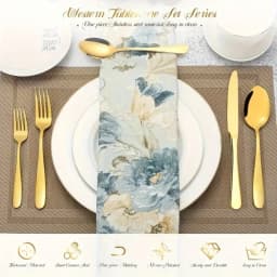 30/60-Piece Luxury Golden Flatware Set, Stainless Steel Cutlery For 6, Includes Dinner Spoons, Teaspoons, Dinner Forks, Salad Forks, Dinner Knives, Ideal For Home, Restaurant, Parties & Weddings