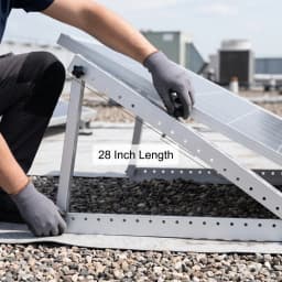 28 Inch Adjustable Solar Panel Mounting Brackets Triangle Tilt Support Racks Portable Solar Panel Mount Kit for RV Roof Outdoor Off-Grid Camping