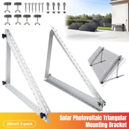 28 Inch Adjustable Solar Panel Mounting Brackets Triangle Tilt Support Racks Portable Solar Panel Mount Kit for RV Roof Outdoor Off-Grid Camping