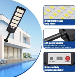 2026 New High-Power Solar Street Light, 560 High-brightness Lamp Beads, Motion Sensor Auto-on, Wide-angle Illumination. 2500LM, Over 10 Hours Runtime. Perfect For Parking Lots, Yards And Streets. Ideal Gift For Family And Friends.
