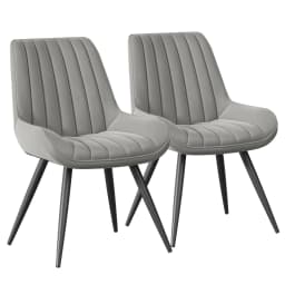 Set Of 2 Modern Dining Chairs Comfy Dining Room Chairs Reception Chair with Thick Cushions, Upholstered Fabric Kitchen Side Chairs with Metal Legs Suitable for Office Bar Kitchen Dining Room
