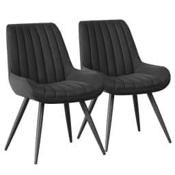 Set Of 2 Modern Dining Chairs Comfy Dining Room Chairs Reception Chair with Thick Cushions, Upholstered Fabric Kitchen Side Chairs with Metal Legs Suitable for Office Bar Kitchen Dining Room