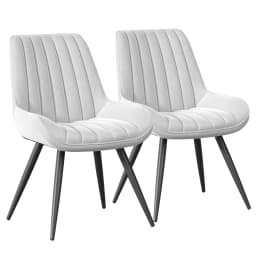 Set Of 2 Modern Dining Chairs Comfy Dining Room Chairs Reception Chair with Thick Cushions, Upholstered Fabric Kitchen Side Chairs with Metal Legs Suitable for Office Bar Kitchen Dining Room