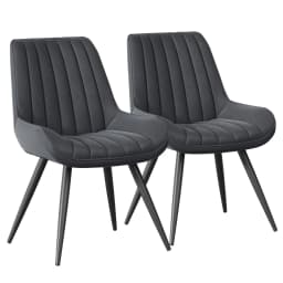 Set Of 2 Modern Dining Chairs Comfy Dining Room Chairs Reception Chair with Thick Cushions, Upholstered Fabric Kitchen Side Chairs with Metal Legs Suitable for Office Bar Kitchen Dining Room