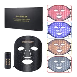 Silicone Wireless LED Mask Face 3 Colors LED Light Photon Red Light Infrared Therapy for Anti Aging Brightness Reduce Wrinkle Acne Facial Care Wireless Use