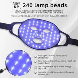Silicone Wireless LED Mask Face 3 Colors LED Light Photon Red Light Infrared Therapy for Anti Aging Brightness Reduce Wrinkle Acne Facial Care Wireless Use