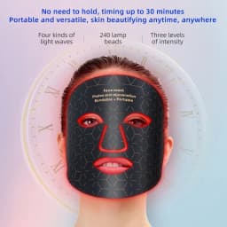 Silicone Wireless LED Mask Face 3 Colors LED Light Photon Red Light Infrared Therapy for Anti Aging Brightness Reduce Wrinkle Acne Facial Care Wireless Use