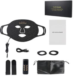 Silicone Wireless LED Mask Face 3 Colors LED Light Photon Red Light Infrared Therapy for Anti Aging Brightness Reduce Wrinkle Acne Facial Care Wireless Use