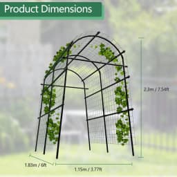7.5FT Extra Tall Garden Arch Trellis, Polyethylene-Coated Stainless Steel Outdoor Plant Support for Climbing Flowers, Vegetables, Cucumbers, Vines | Heavy-Duty Pergola Arbor for Wedding, Party, Garden
