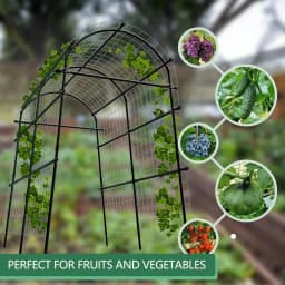 7.5FT Extra Tall Garden Arch Trellis, Polyethylene-Coated Stainless Steel Outdoor Plant Support for Climbing Flowers, Vegetables, Cucumbers, Vines | Heavy-Duty Pergola Arbor for Wedding, Party, Garden