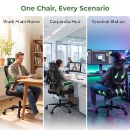 Ergonomic Office Chair: Office Desk Chair with High Back Mesh and Adjustable Lumbar Support Rolling Work Swivel Task Chairs with Wheel 3D Armrests and Headrest