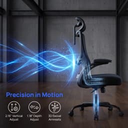 Ergonomic Office Chair: Office Desk Chair with High Back Mesh and Adjustable Lumbar Support Rolling Work Swivel Task Chairs with Wheel 3D Armrests and Headrest